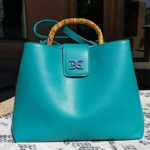 Sam Edelman bamboo tote purse green never used